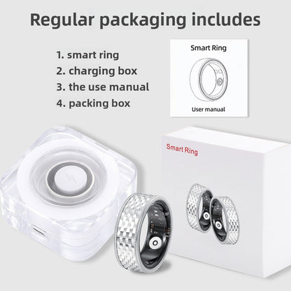 S925 Silver Smart Ring with Sleep Monitoring and Step Counter